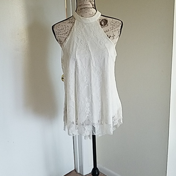 Tops - White lace halter top